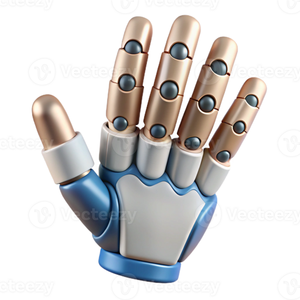 notable rustic Ultra-detailed, photorealistic professional render of a single biomechanical finger with articulated joints with Transparent Background museum quality png