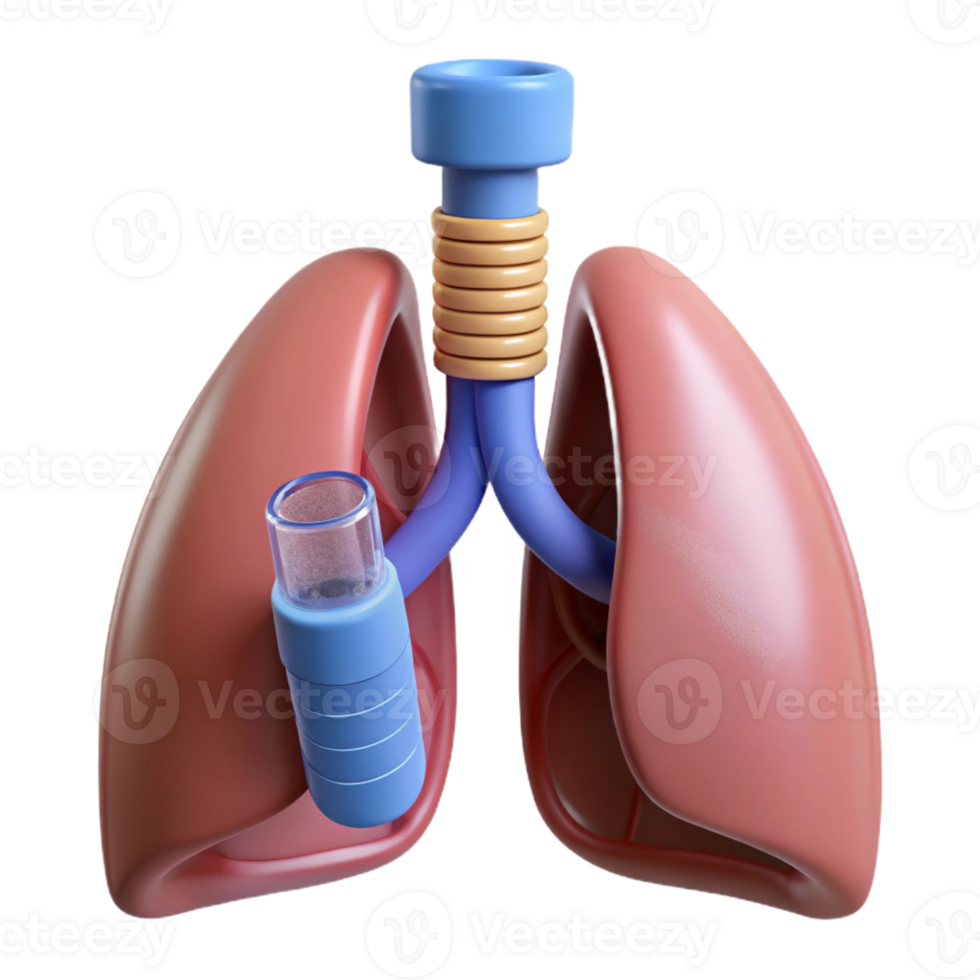 reflective serene Ultra-detailed, isolated cutout, biomechanical lung with filtration system with Transparent Background expertly shot png
