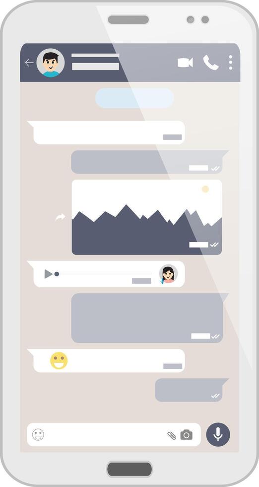 Man Mobile Chat Conversation on Smartphone Screen vector