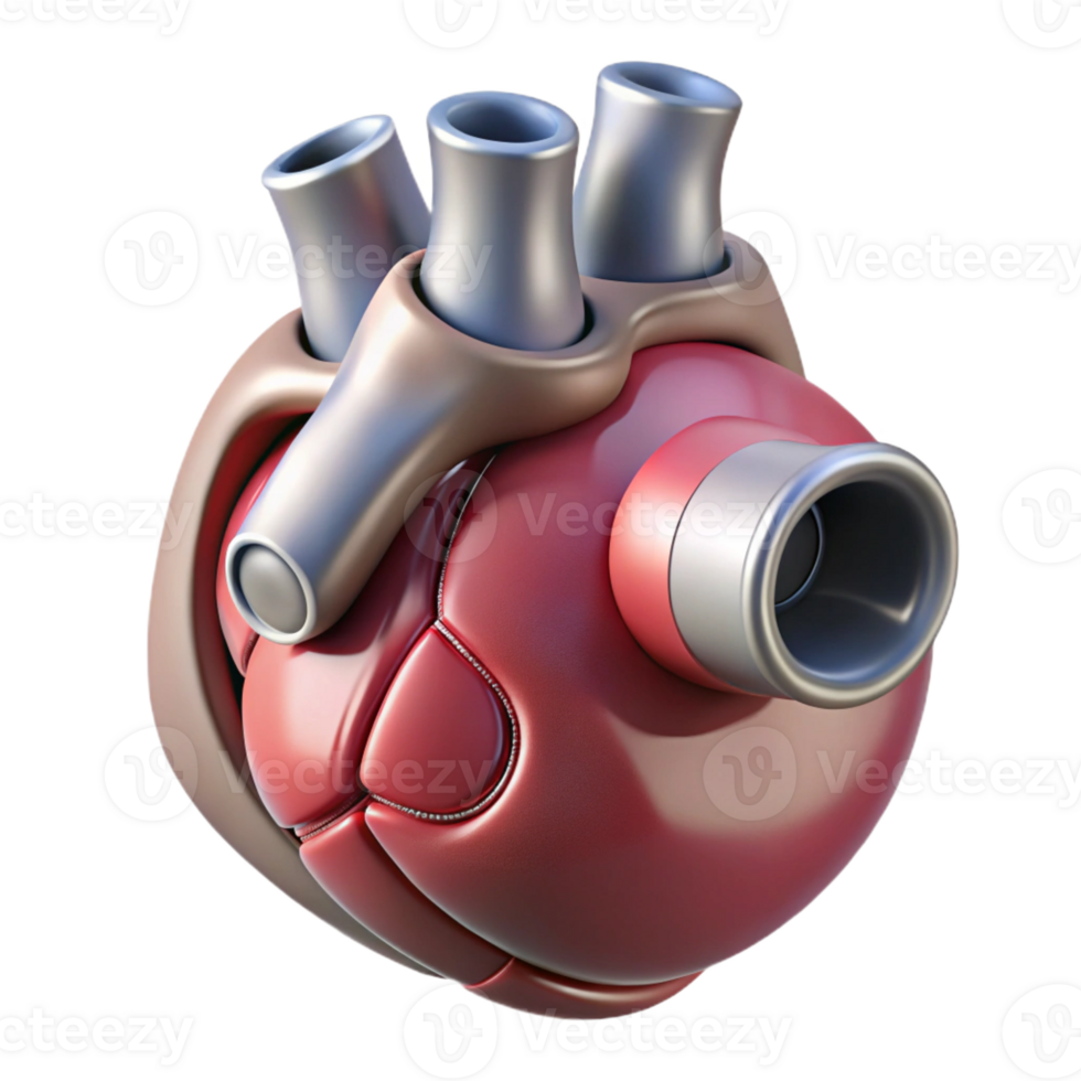 unparalleled gothic Ultra-detailed, isolated cutout, biomechanical artificial heart valve, professional render with Transparent Background perfect clarity png