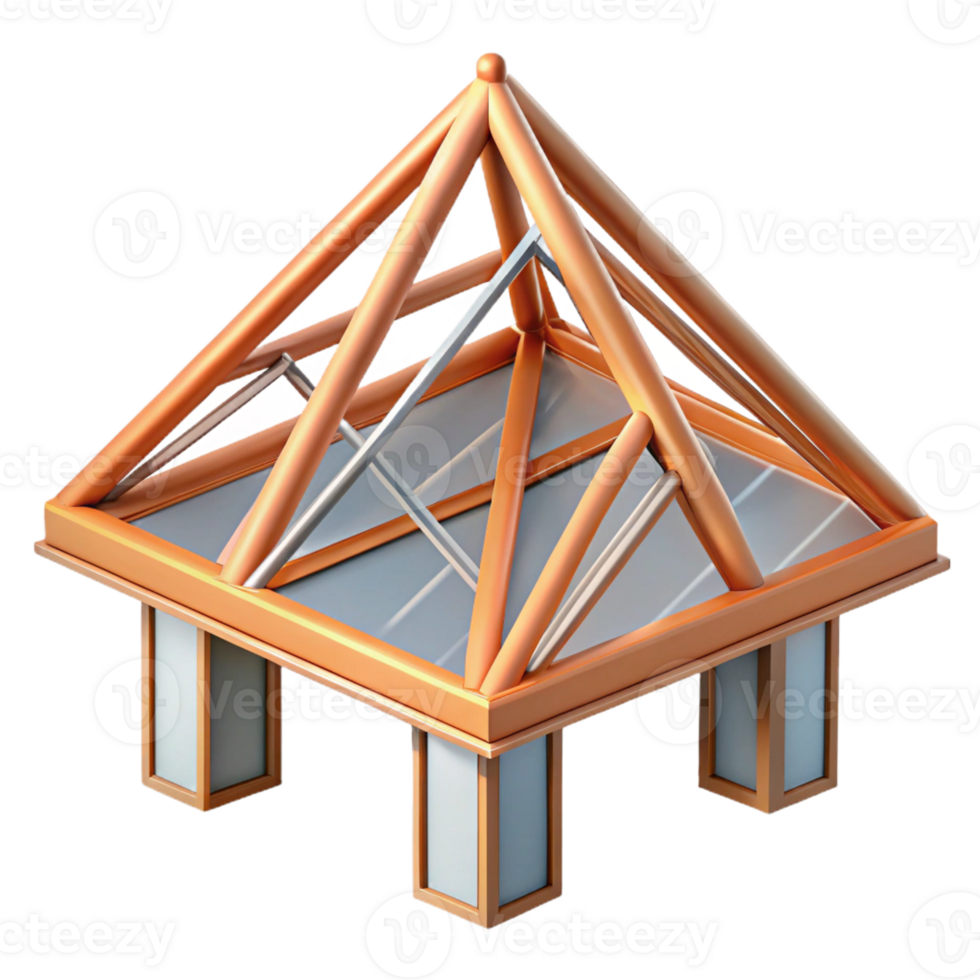mysterious elegant Truss roof structural element, with Transparent Background flawless png