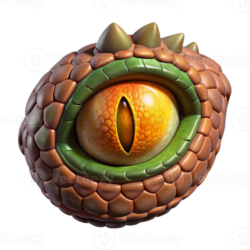 pristine memorable A single, detailed dragon eye, reptilian and menacing with Transparent Background png