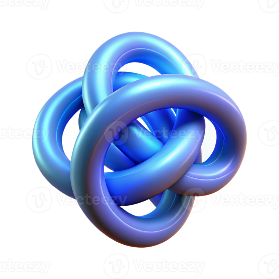 harmonious sumptuous Concept art style, isolated cutout of a single, intricate knot tied from glowing energy ropes with Transparent Background crisp png