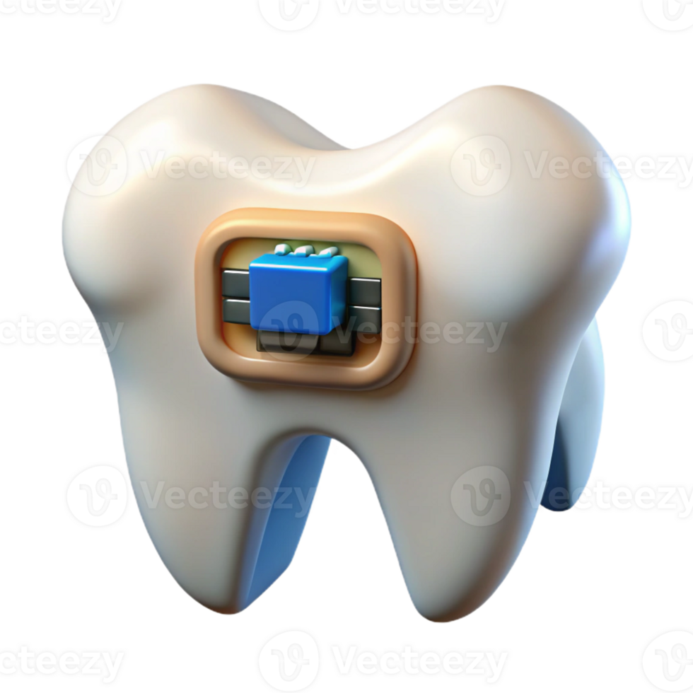 playful striking Photorealistic, ultra-detailed render of a single biomechanical tooth with integrated data port, isolated cutout with Transparent Background exclusive png