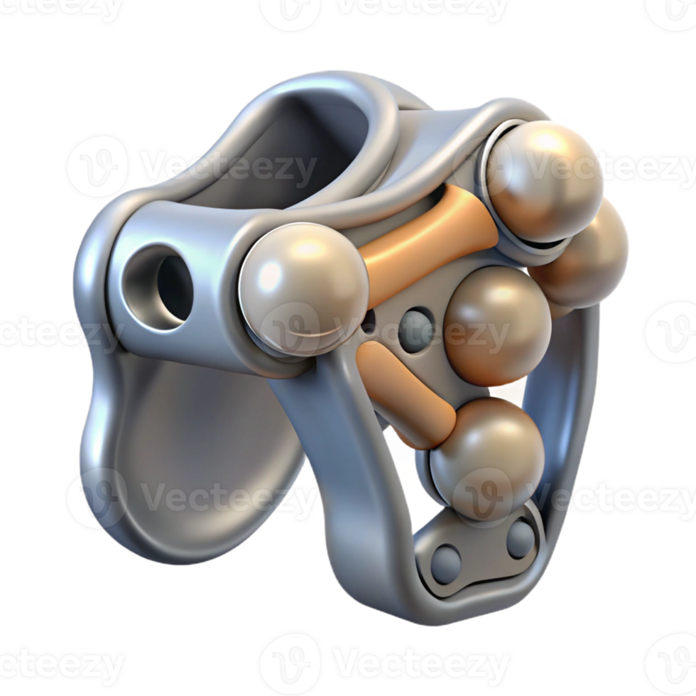 reflective majestic Isolated cutout, concept art style, hyper-specific depiction of a biomechanical shoulder joint with exposed ball bearings with Transparent Background exclusive png