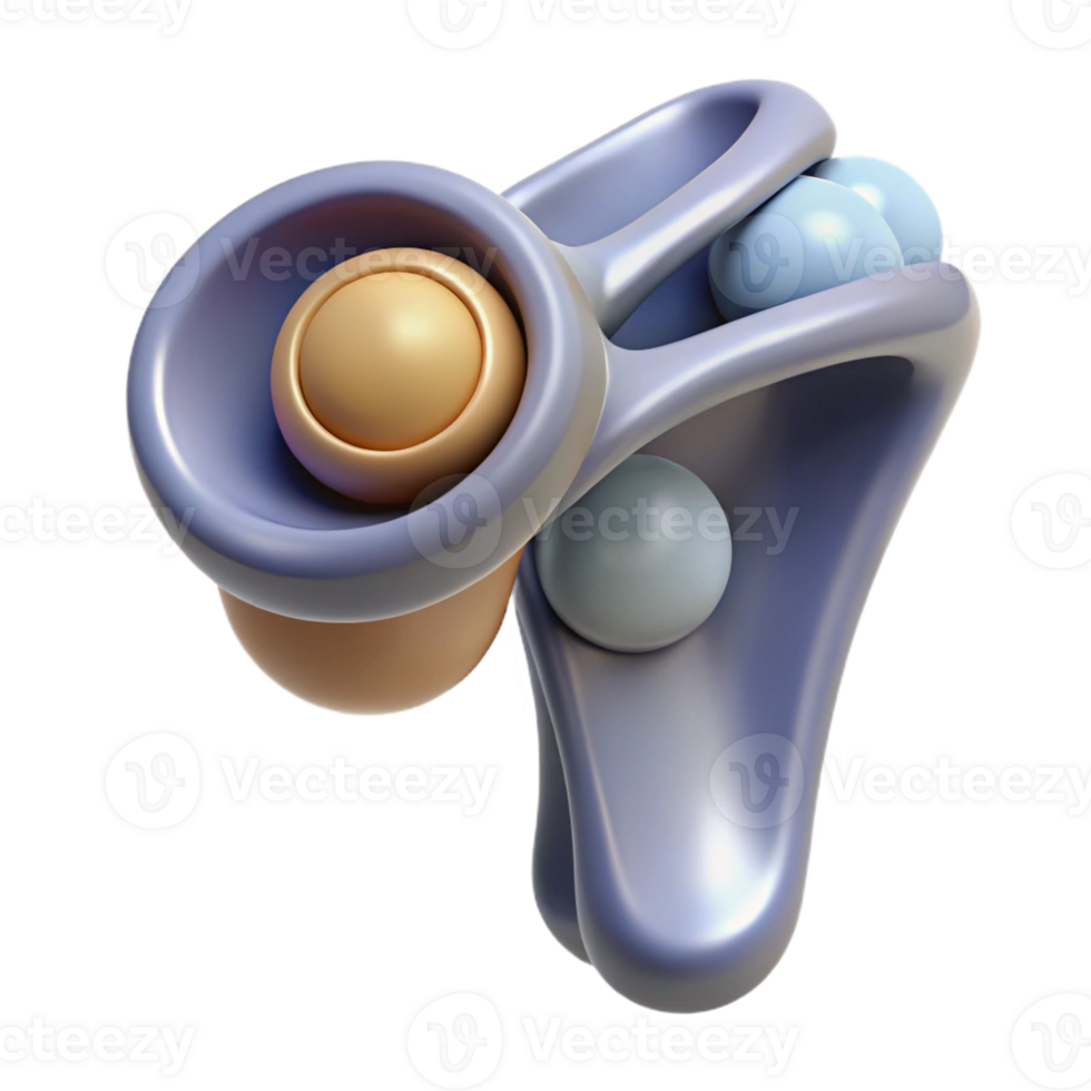 iconic bohemian Isolated cutout, concept art style, hyper-specific depiction of a biomechanical shoulder joint with exposed ball bearings with Transparent Background top-tier png