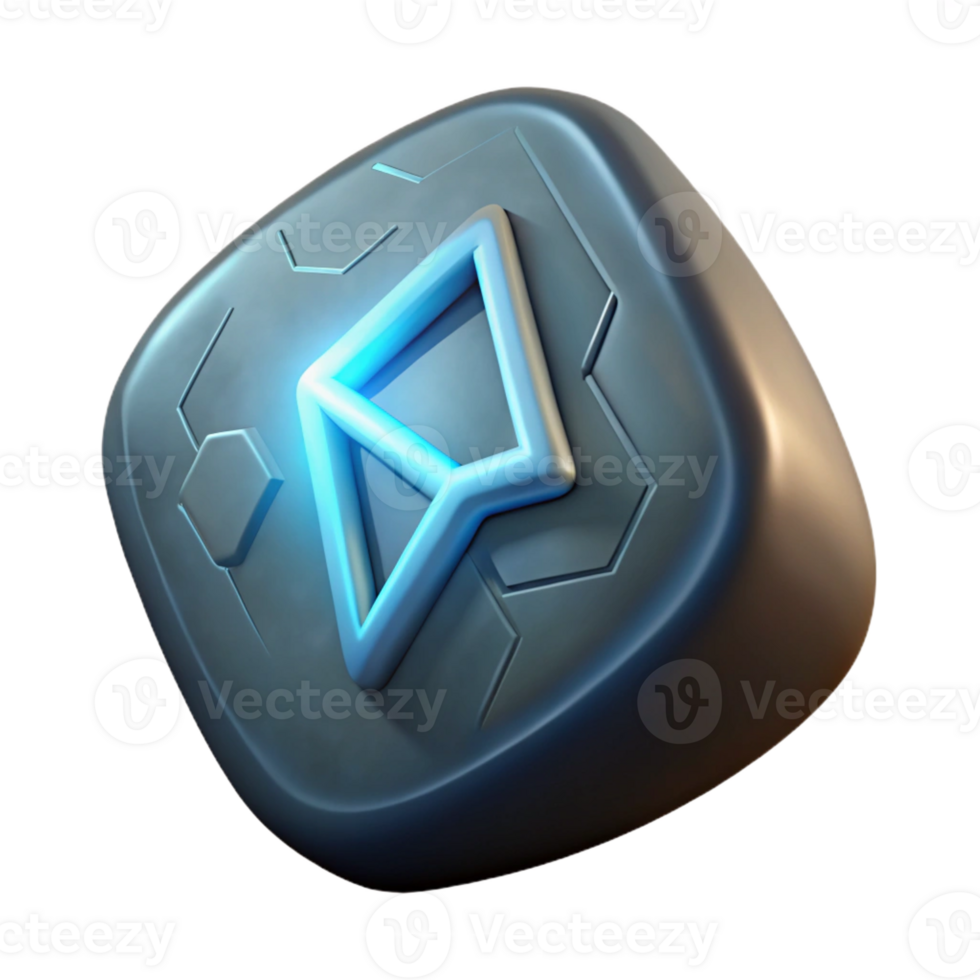 memorable renaissance A single, etched rune stone, glowing faintly with Transparent Background expertly shot png