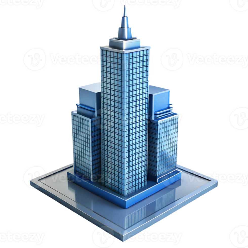 rare avant-garde Modern skyscraper architectural model, with Transparent Background detailed png