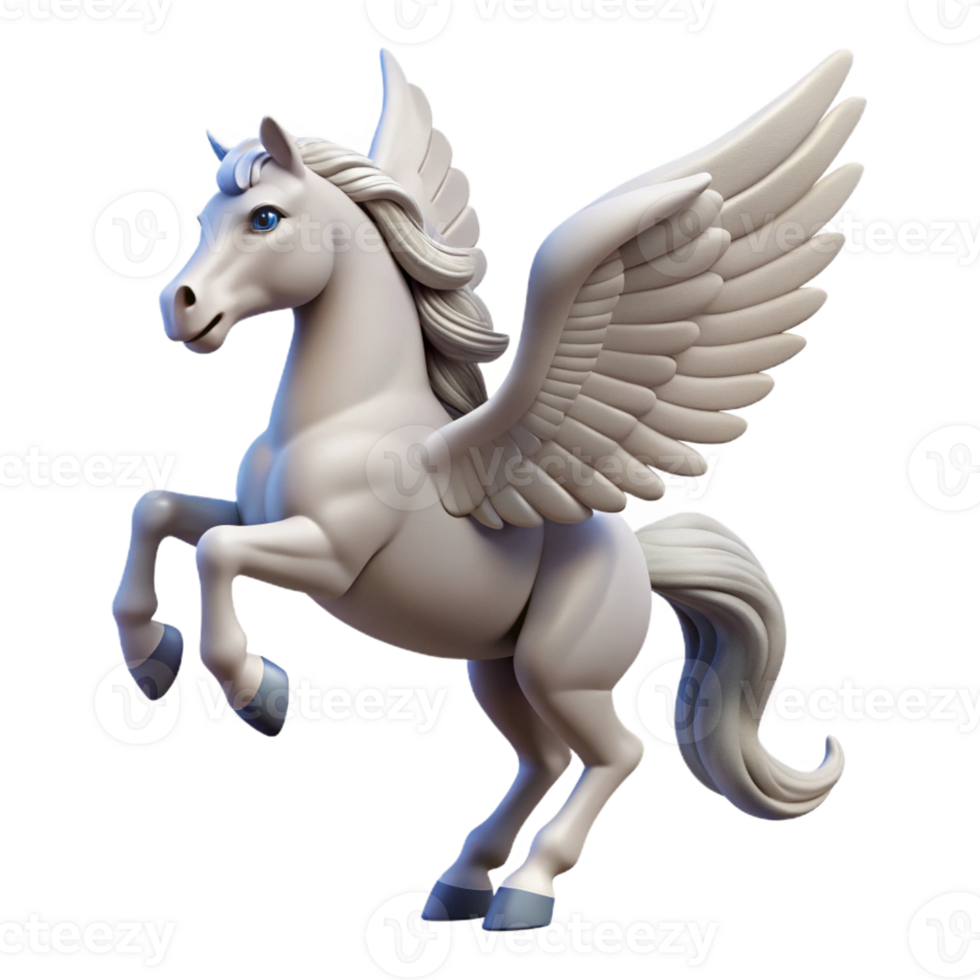 splendid coveted A winged horse Pegasus, rearing up with Transparent Background png