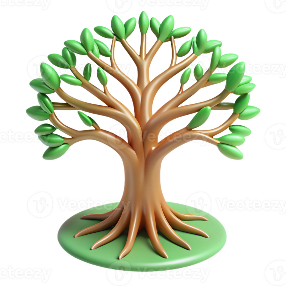 whimsical breathtaking A stylized tree of life, with intricate branches and roots with Transparent Background detailed png
