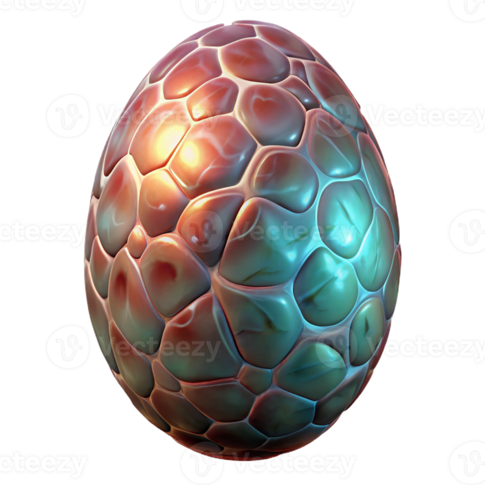 signature surreal Alien egg, organic texture, glowing veins with Transparent Background flawless png