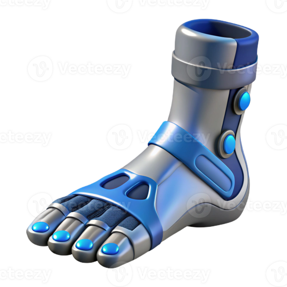 rare vintage Professional render, ultra-detailed, photorealistic biomechanical foot with enhanced gripping pads with Transparent Background sharp png