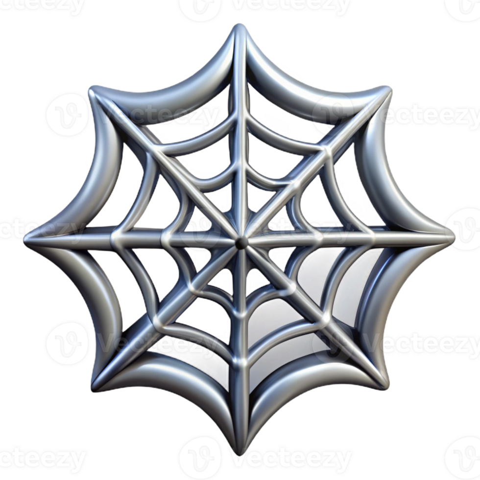 memorable elegant Concept art style, isolated cutout of a single, intricate, spiderweb woven from silver thread with Transparent Background ultra HD png