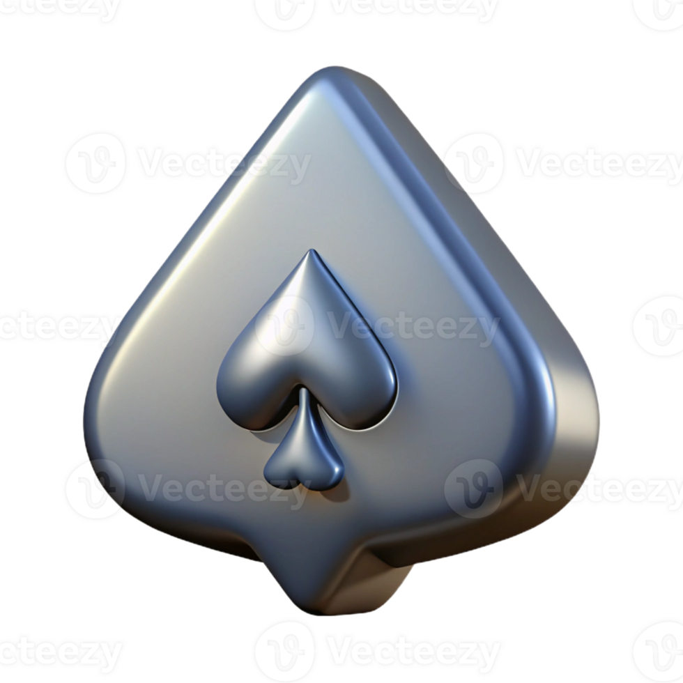 hypnotic minimalist Professional render, isolated cutout, hyper-specific, single playing card, Ace of Spades with Transparent Background precision png