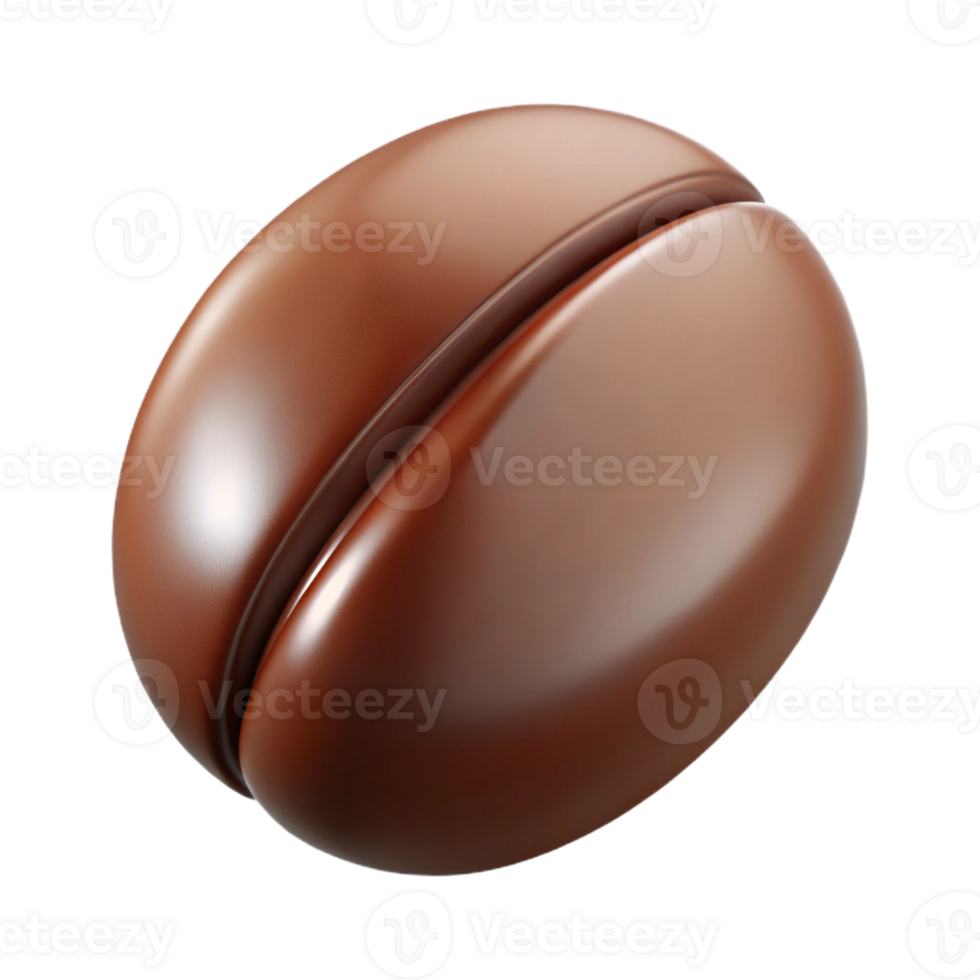 pristine elegant Ultra-detailed, concept art style, isolated cutout, single coffee bean, roasted with Transparent Background studio quality png