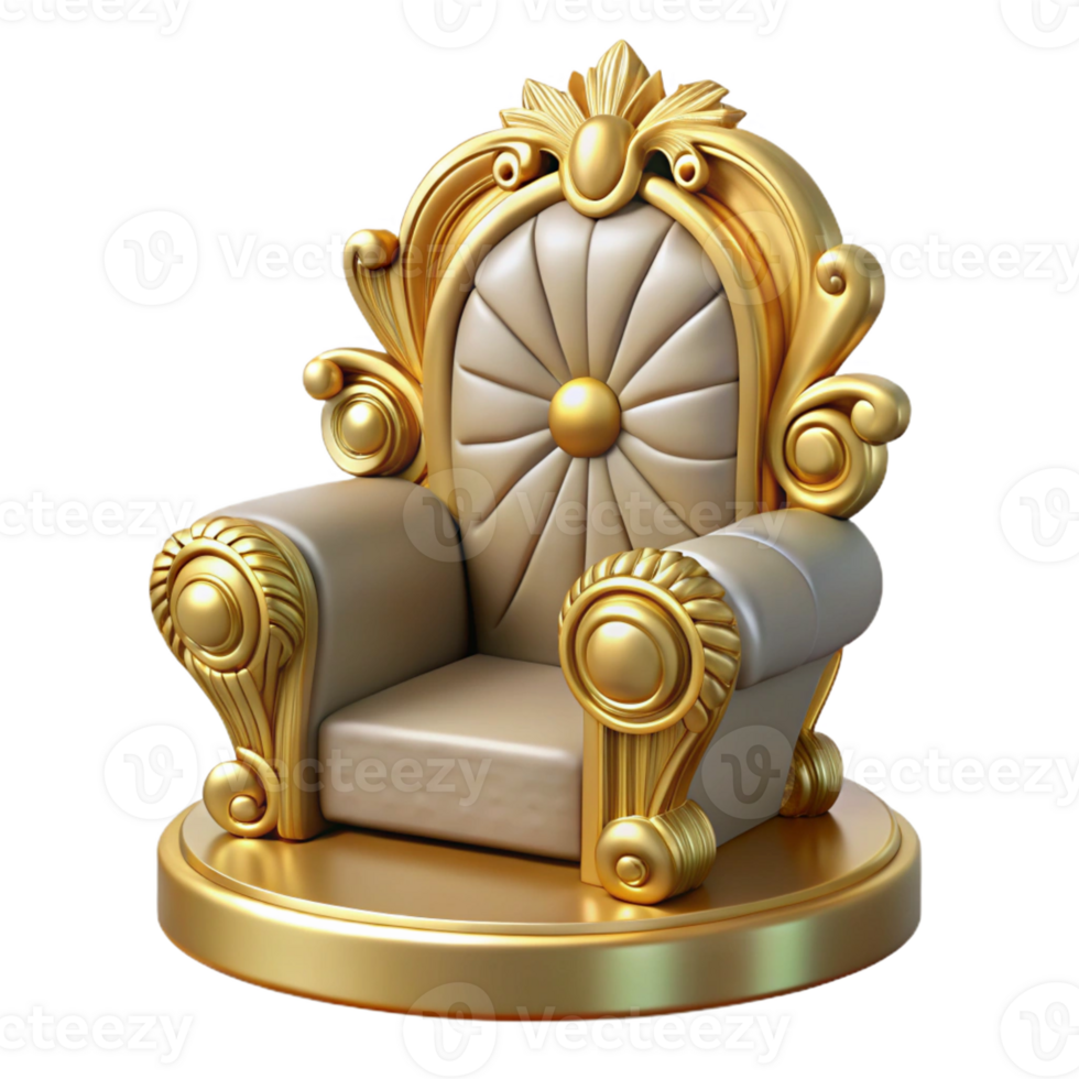 mesmerizing abstract Photorealistic isolated cutout of a single, ornate Throne of Zeus, golden and detailed, isolated cutout with Transparent Background impeccable png