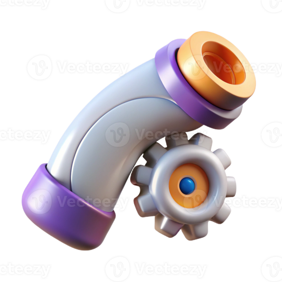 remarkable tropical Isolated cutout, concept art style, hyper-specific design of a biomechanical elbow joint with rotating gears with Transparent Background top-tier png