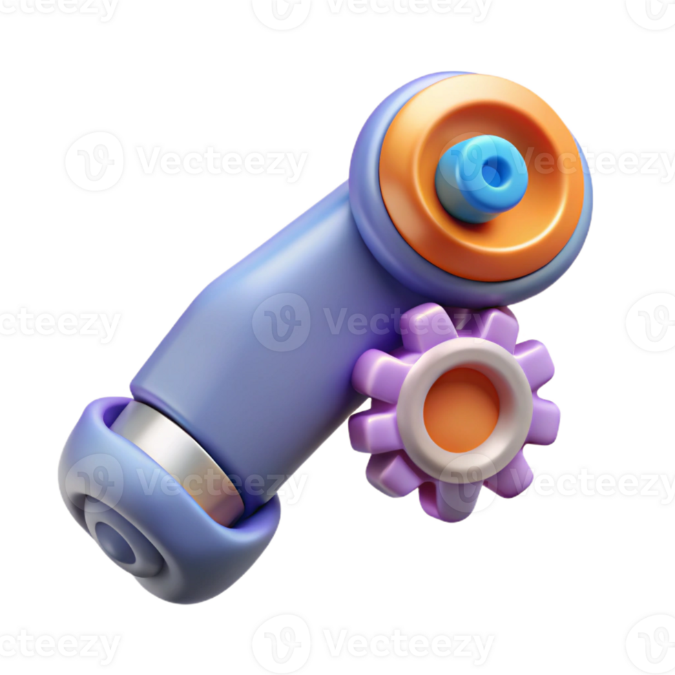 striking joyful creative Isolated cutout, concept art style, hyper-specific design of a biomechanical elbow joint with rotating gears with Transparent Background masterfully captured png