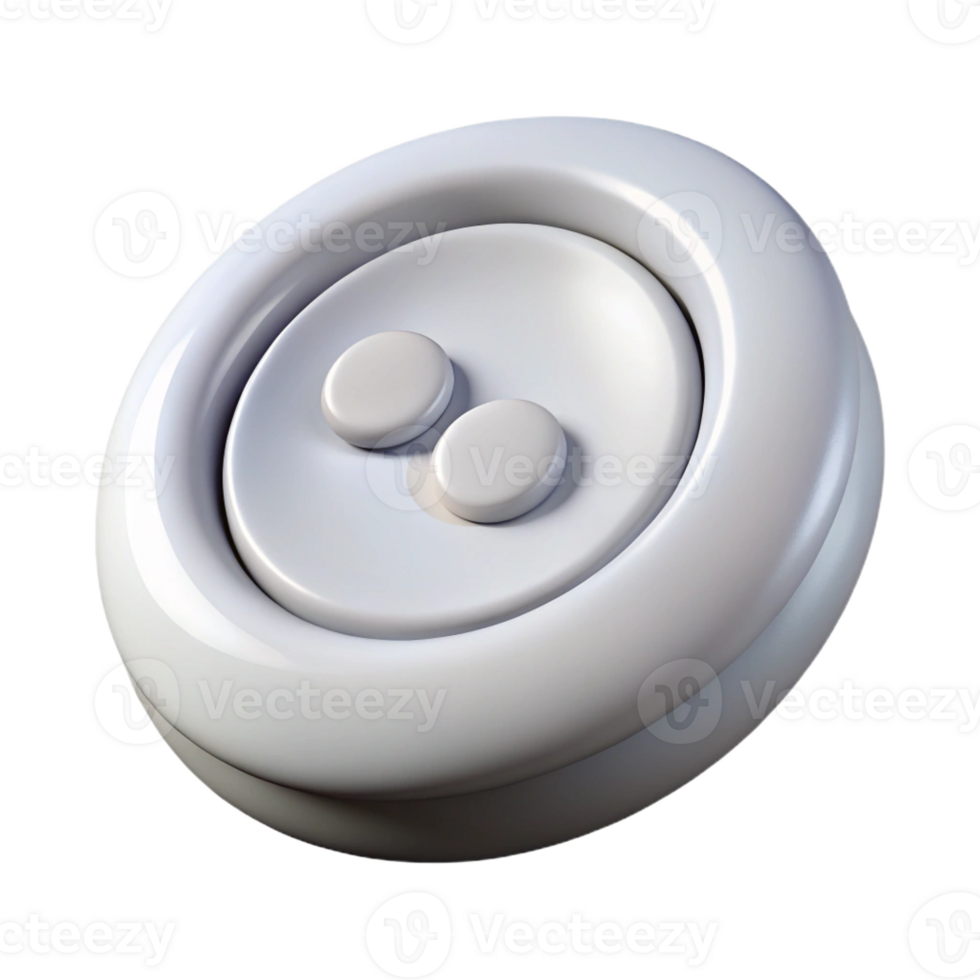 majestic industrial Isolated cutout, professional render, ultra-detailed, single button, round, white with Transparent Background genuine png