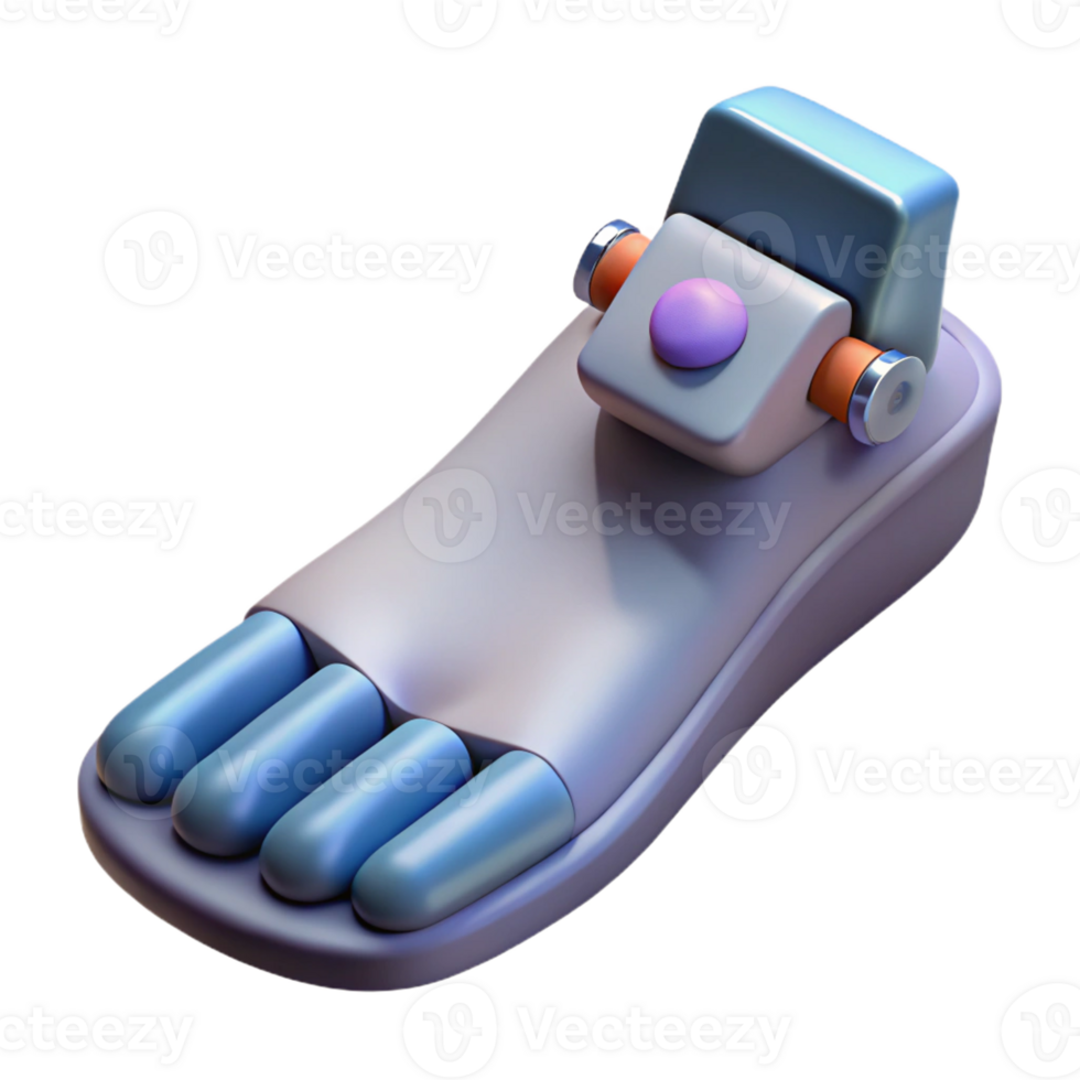 extraordinary futuristic Photorealistic, ultra-detailed render of a single biomechanical toenail with integrated sensors, isolated cutout with Transparent Background sharp png