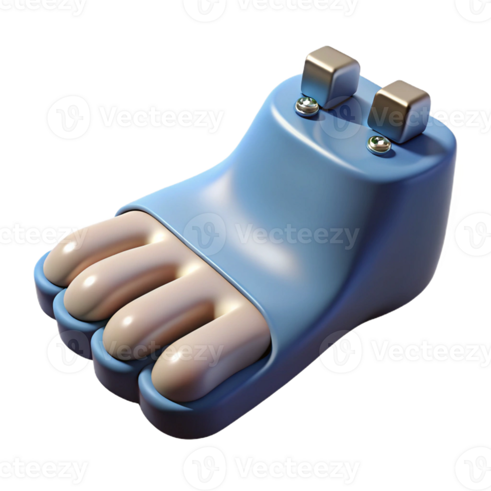 serene standout Photorealistic, ultra-detailed render of a single biomechanical toenail with integrated sensors, isolated cutout with Transparent Background png