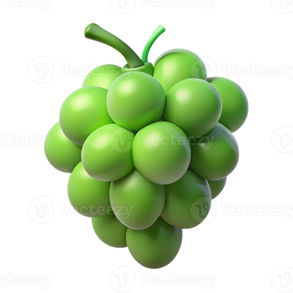 impressive classic Hyper-specific, concept art style, isolated cutout, single grape, green with Transparent Background fine detail png
