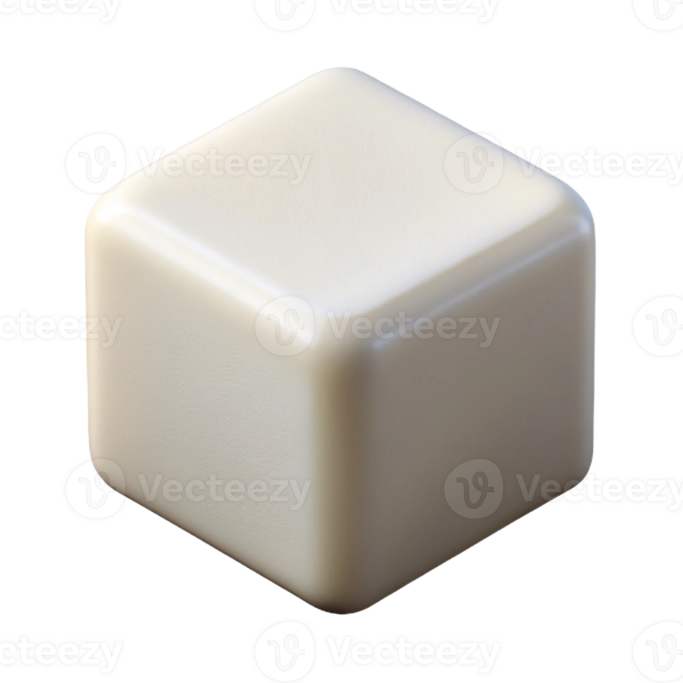 ethereal immaculate Photorealistic, ultra-detailed, isolated cutout, single sugar cube, white with Transparent Background impeccable png