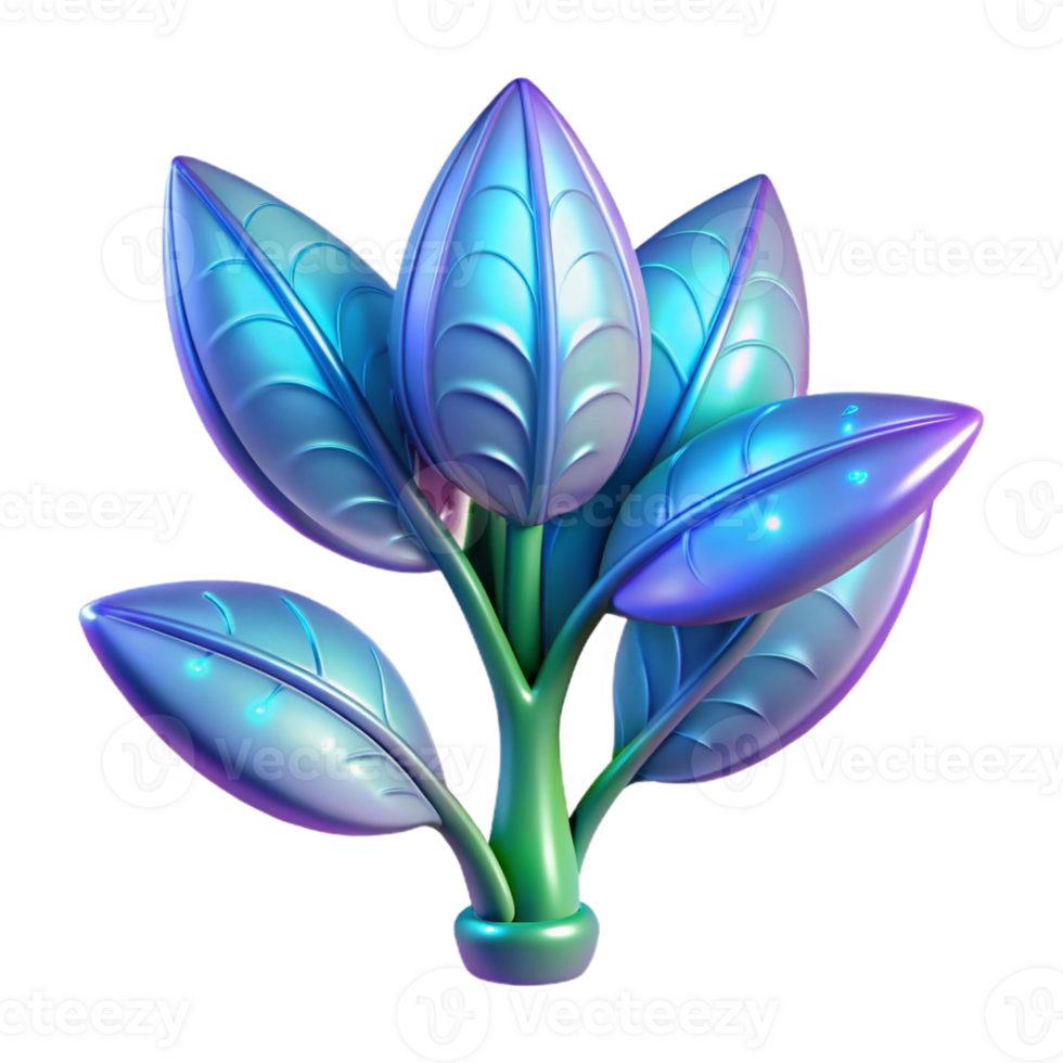joyful mesmerizing Ultra-detailed, isolated cutout of a single, bioluminescent space plant, hyper-specific leaf patterns, concept art style with Transparent Background 8K png