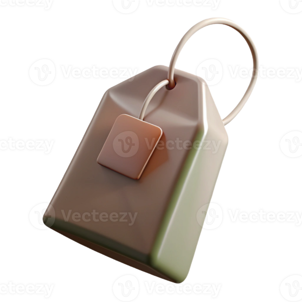 tranquil sumptuous Professional render, isolated cutout, hyper-specific, single tea bag, unused with Transparent Background perfect clarity png