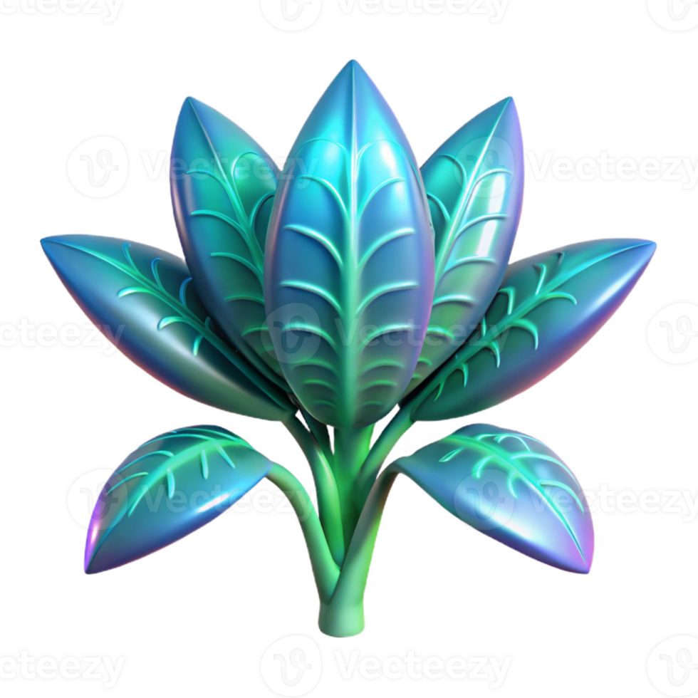 glorious acclaimed Ultra-detailed, isolated cutout of a single, bioluminescent space plant, hyper-specific leaf patterns, concept art style with Transparent Background png