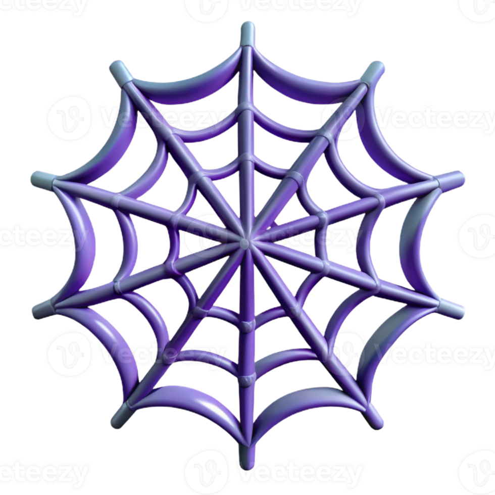 striking playful classic Photorealistic, hyper-specific, isolated cutout of a single, dew-covered spider web with Transparent Background studio quality png