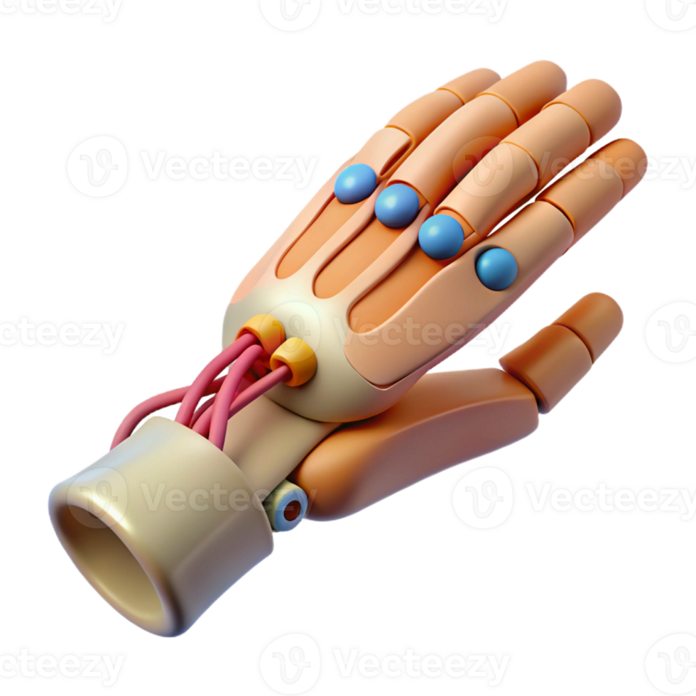 immaculate vintage Isolated cutout, concept art style, hyper-specific visualization of a biomechanical wrist joint with flexible cables with Transparent Background museum quality png