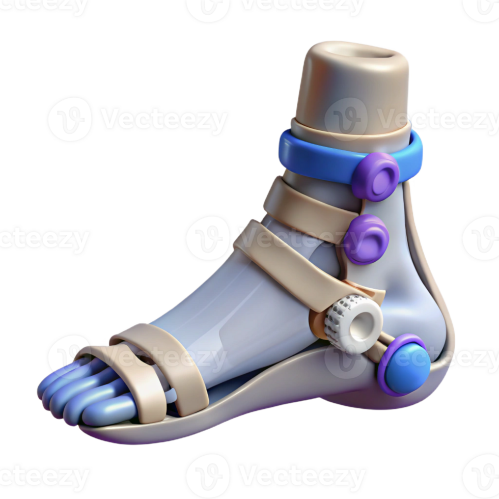 captivating intense tropical Isolated cutout, concept art style, hyper-specific representation of a biomechanical ankle joint with multi-directional articulation with Transparent Background ultra HD png