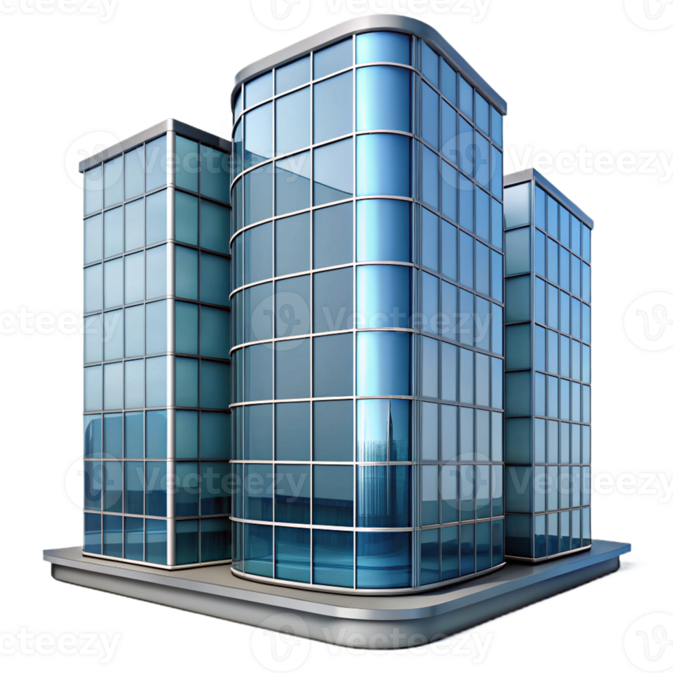 melancholic captivating Contemporary glass skyscraper curtain wall section with Transparent Background high resolution png