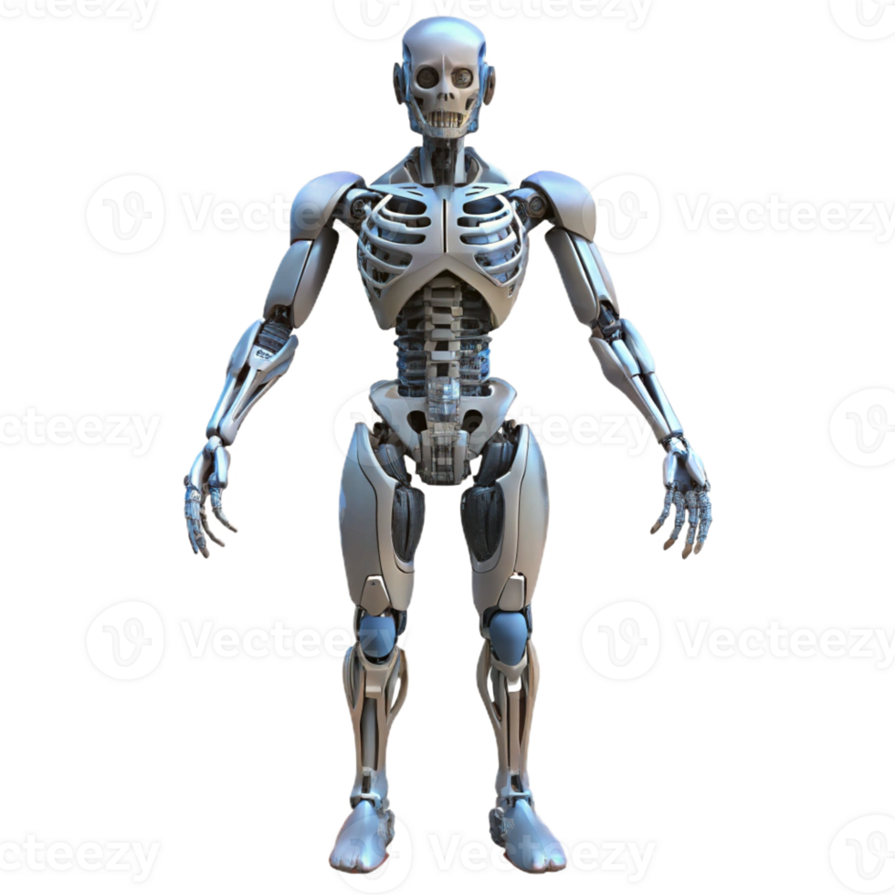 gorgeous calm baroque Professional render, ultra-detailed, photorealistic biomechanical full body exoskeleton with articulated limbs with Transparent Background top-tier png