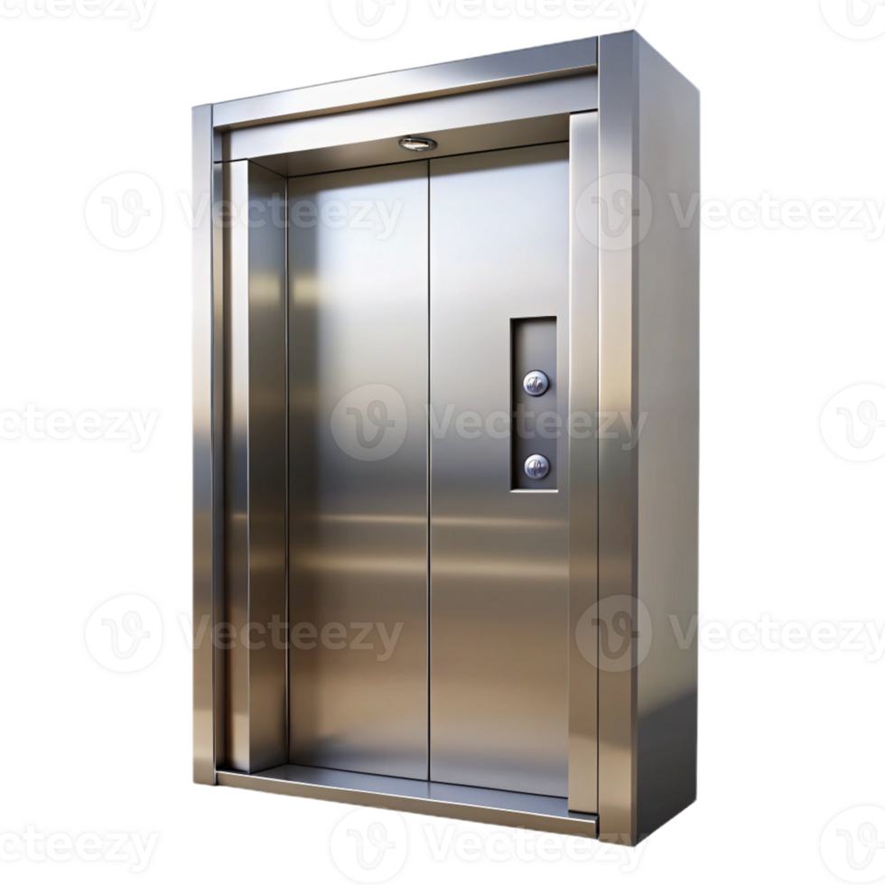 exceptional coastal Elevator door stainless steel with Transparent Background detailed png