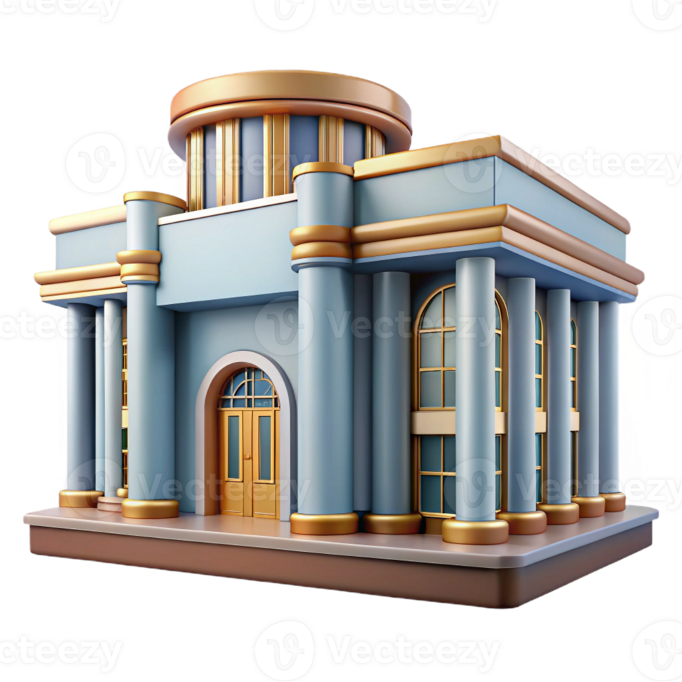 playful extraordinary Art deco building facade detail, with Transparent Background flawless png