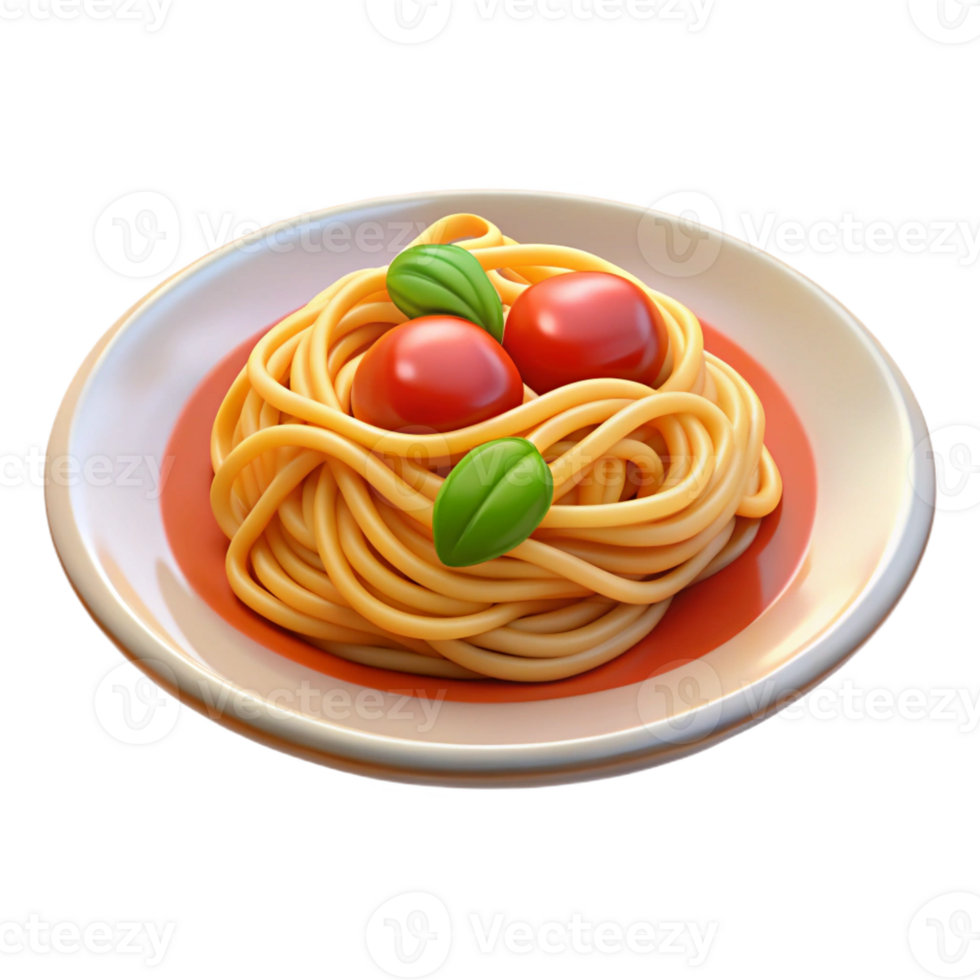 glorious avant-garde Plate of spaghetti with tomato sauce with Transparent Background original png