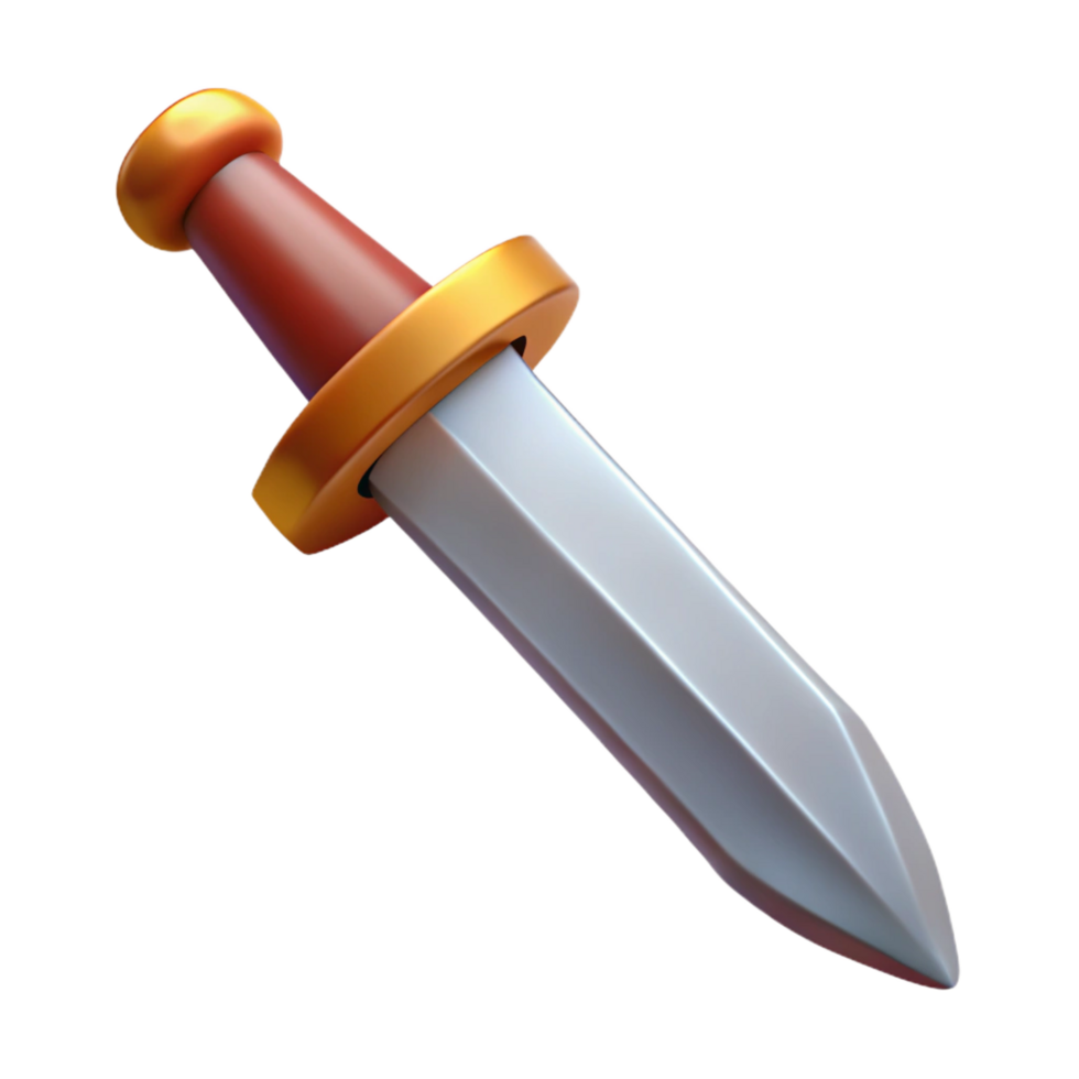 majestic impressionist Professional render of a single Roman gladius, isolated cutout, hyper-specific, photorealistic with Transparent Background professional png