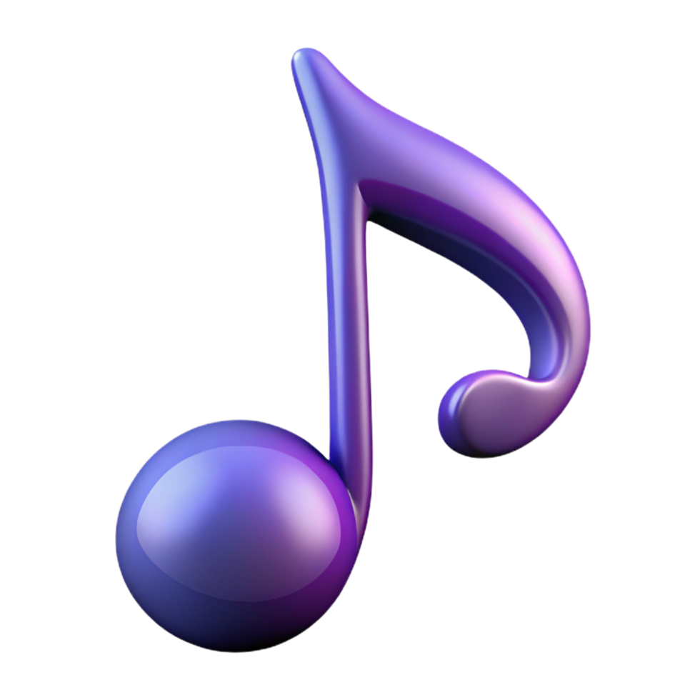 hypnotic nordic A single, stylized musical note, elegant and flowing with Transparent Background precision png