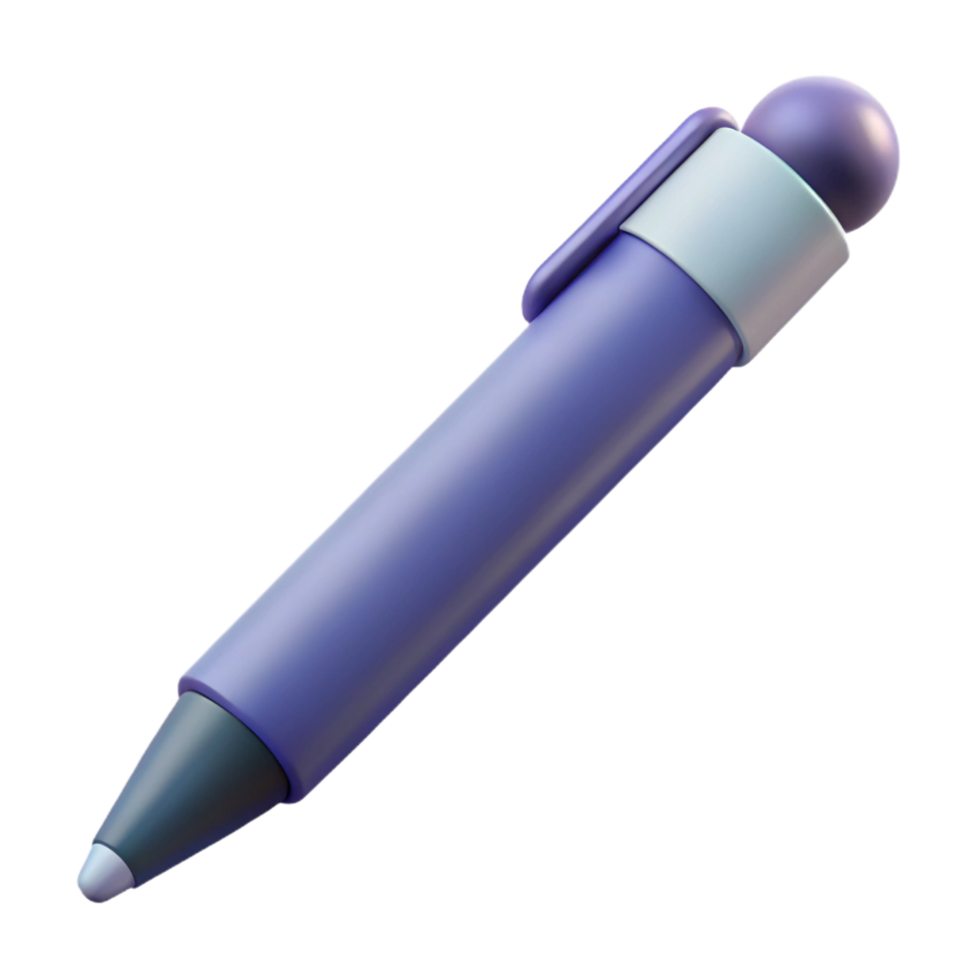majestic retro Isolated cutout of a single stylus pen, ultra-detailed, photorealistic, showing tip detail, professional render with Transparent Background 4K png