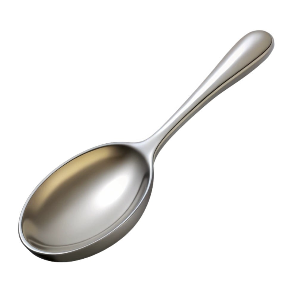 mesmerizing renaissance Ultra-detailed, photorealistic isolated cutout of a single silver teaspoon with Transparent Background top-tier png