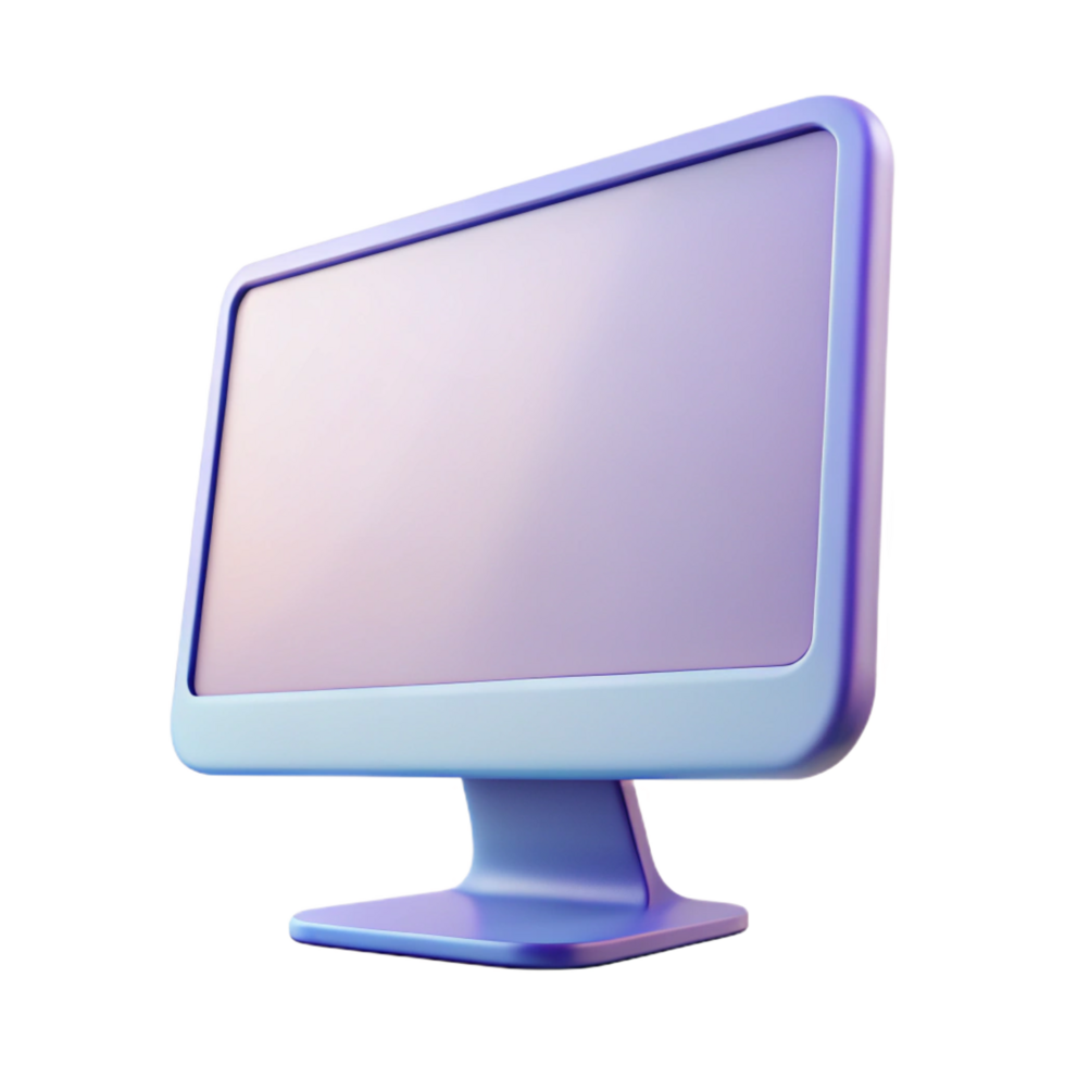 magnificent tranquil futuristic Desktop computer monitor with thin bezel with Transparent Background fine detail png