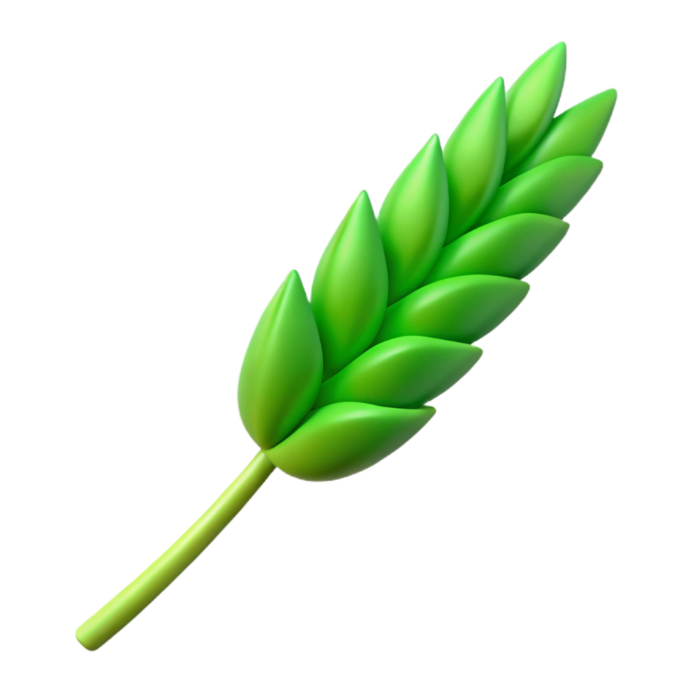 standout modern Green stem of wheat with Transparent Background artisan png