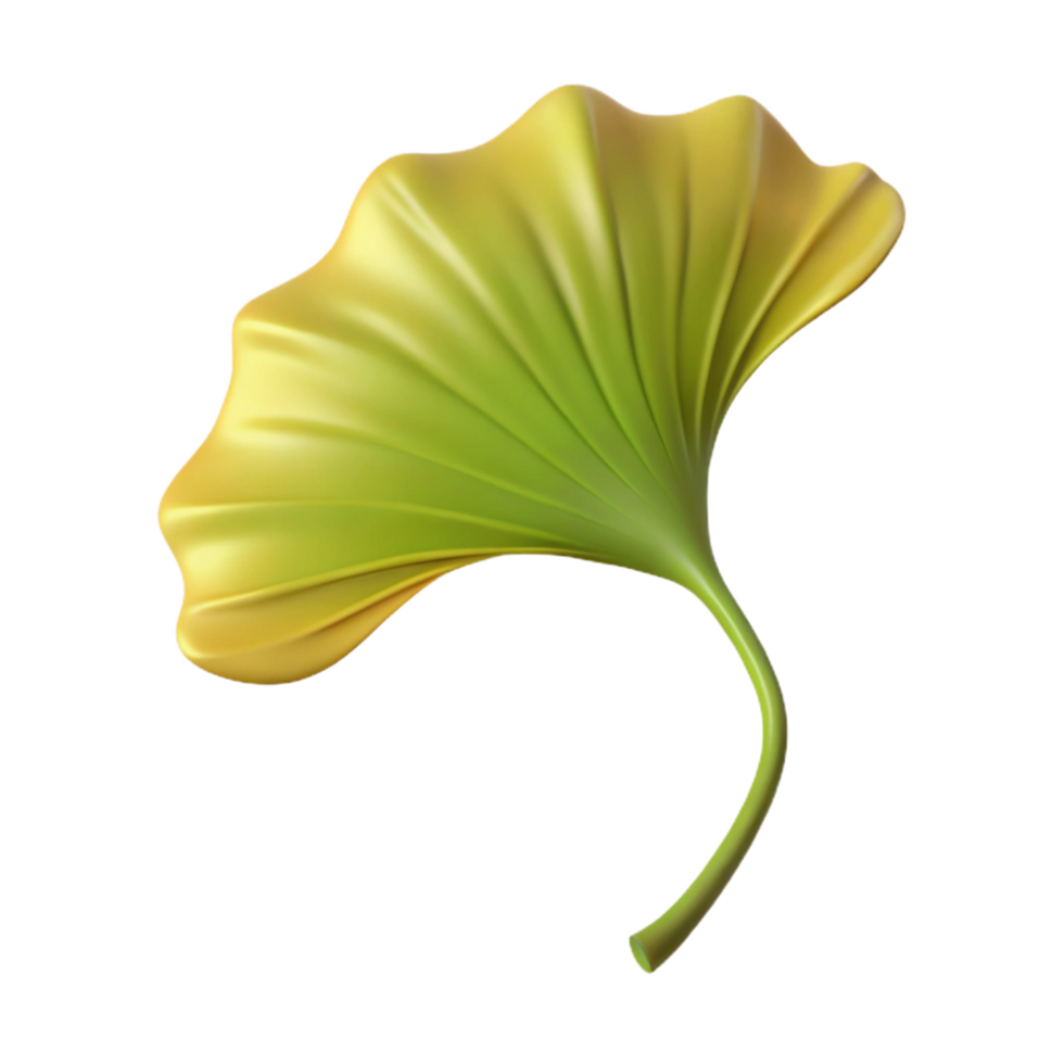 pristine dynamic gothic Ginkgo leaf with Transparent Background studio quality png
