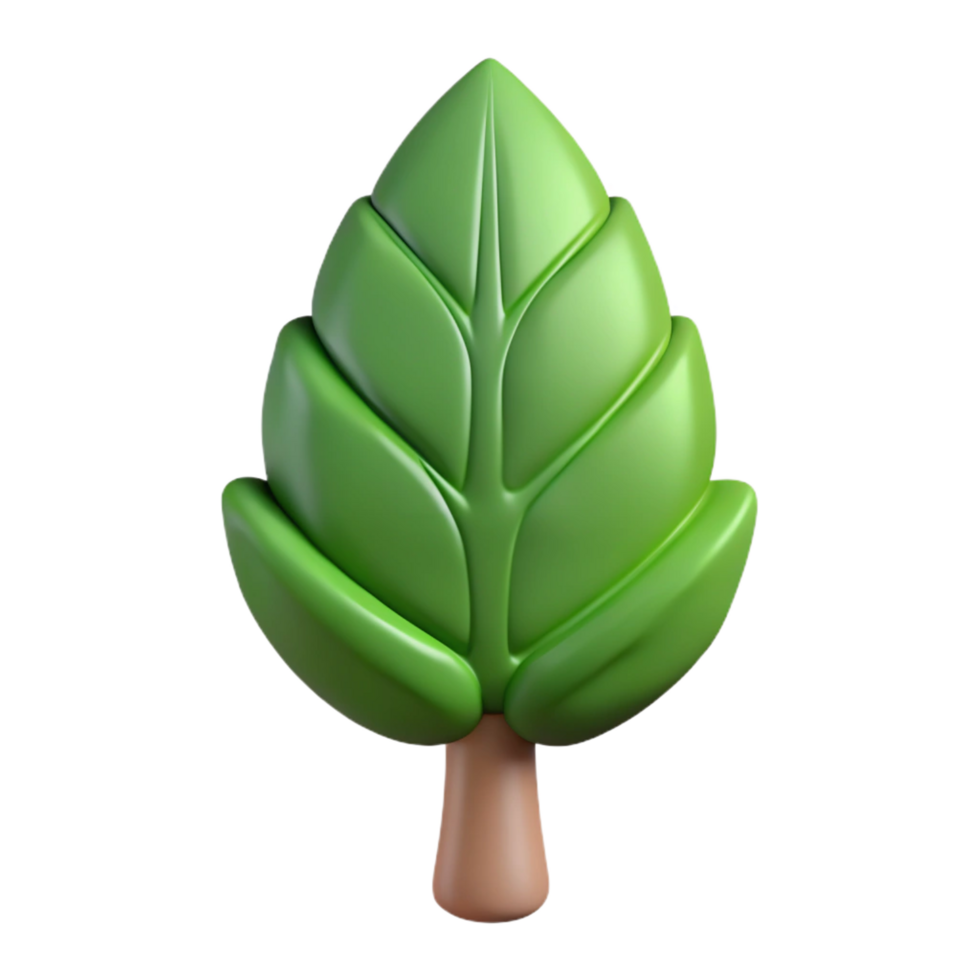 hypnotic reflective geometric Concept art style, isolated cutout of a single, abstract, tree leaf with Transparent Background high quality png