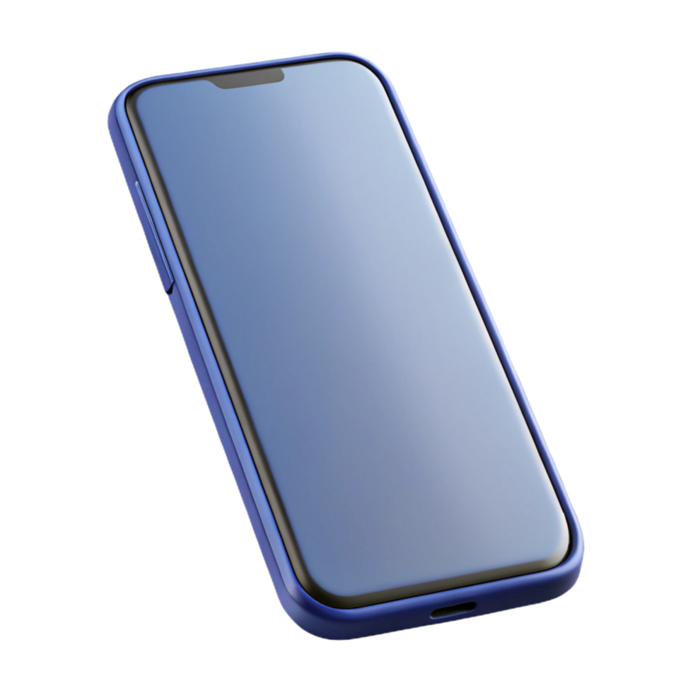 extraordinary organic A mobile phone, sleek design, blank screen with Transparent Background museum quality png