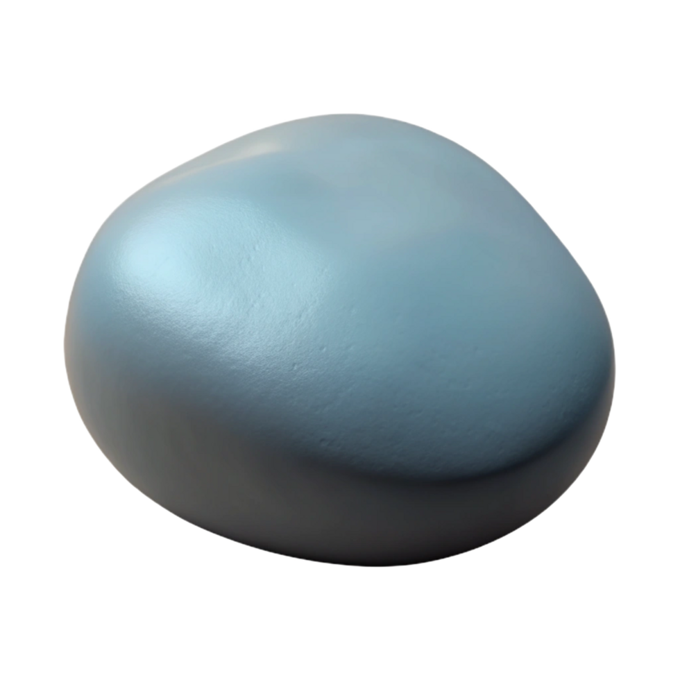 joyful beautiful Concept art style, isolated cutout of a single, smooth, grey river stone with Transparent Background perfect clarity png