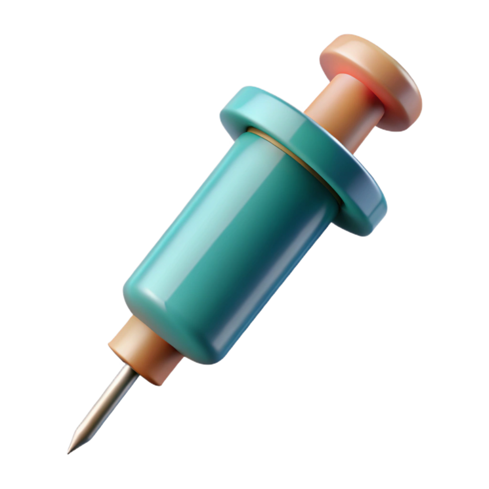 glorious abstract Isolated cutout, concept art style, hyper-specific depiction of a single, nanite injection needle with Transparent Background authentic png