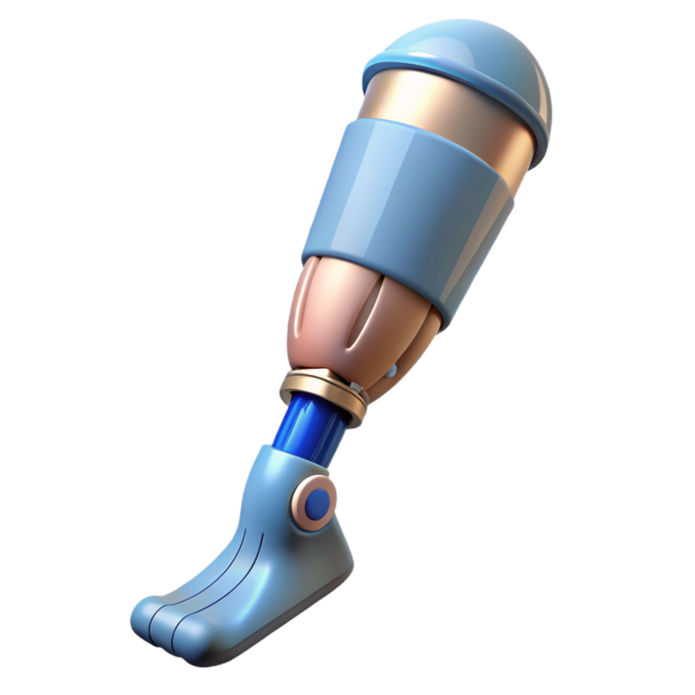 intense spectacular D printed prosthetic limb with Transparent Background studio quality png